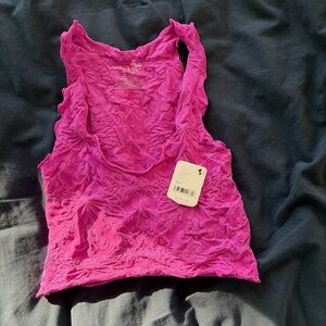 Free People Pink Textured Tank Top